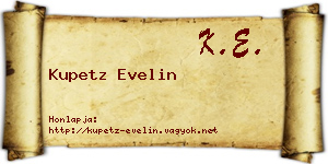 Kupetz Evelin névjegykártya